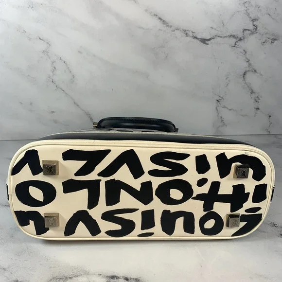 ❌❌ Louis Vuitton Graffiti Alma bag vintage tote Stephen Sprouse black/white - Picture 5 of 16